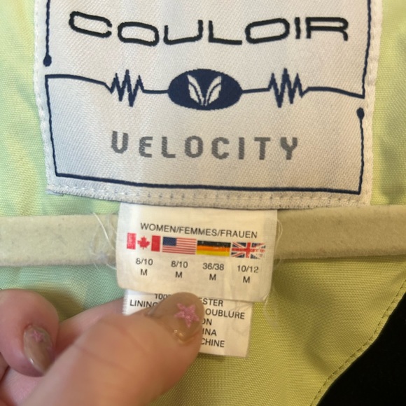 Couloir Velocity Ski & Snow Jacket; women’s size Medium, light green and white - Picture 3 of 16